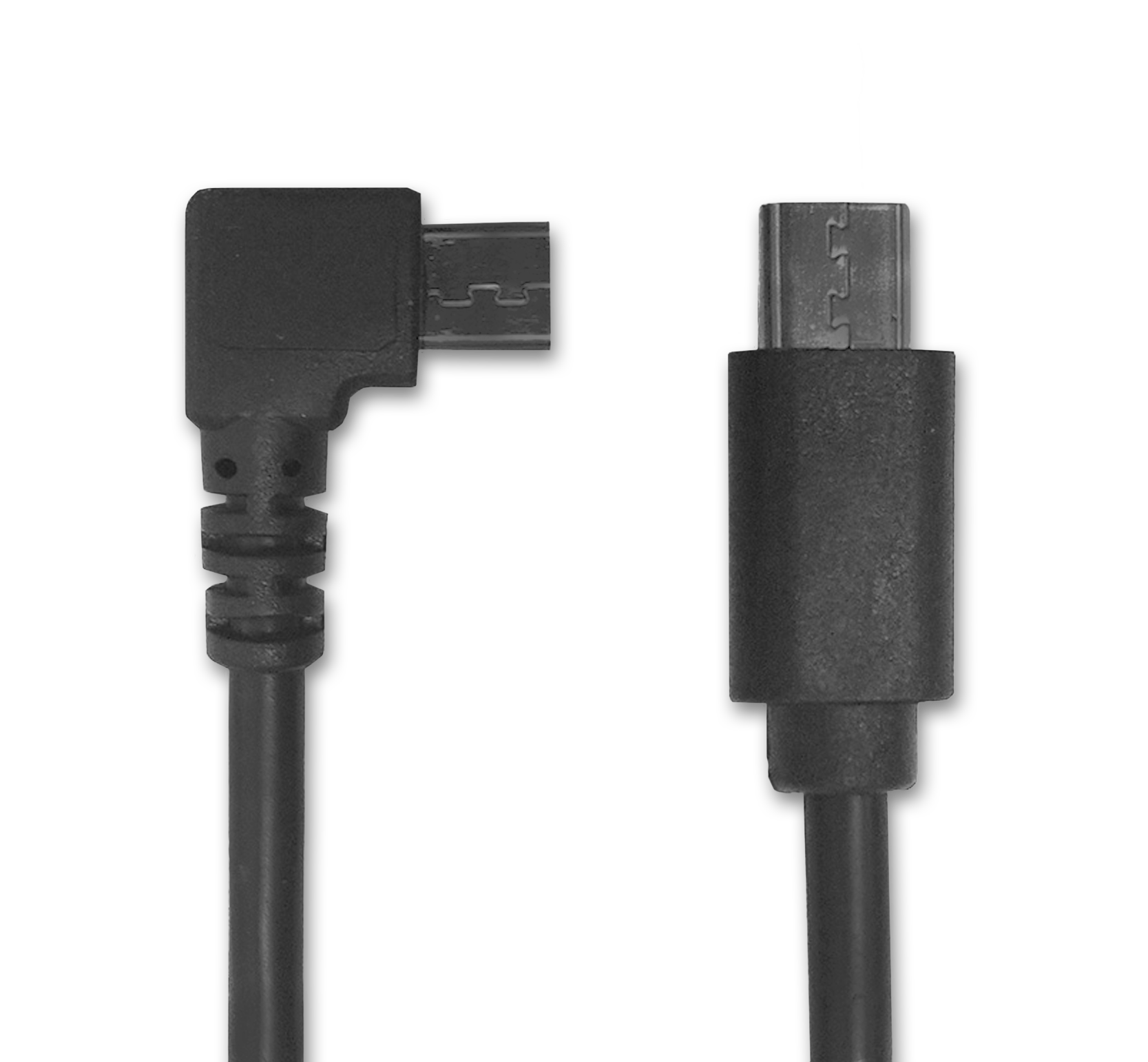 Right angle - straight, male-to-male, micro-USB-to-micro-USB cable, ideal for LAVA's SimulCharge adapters