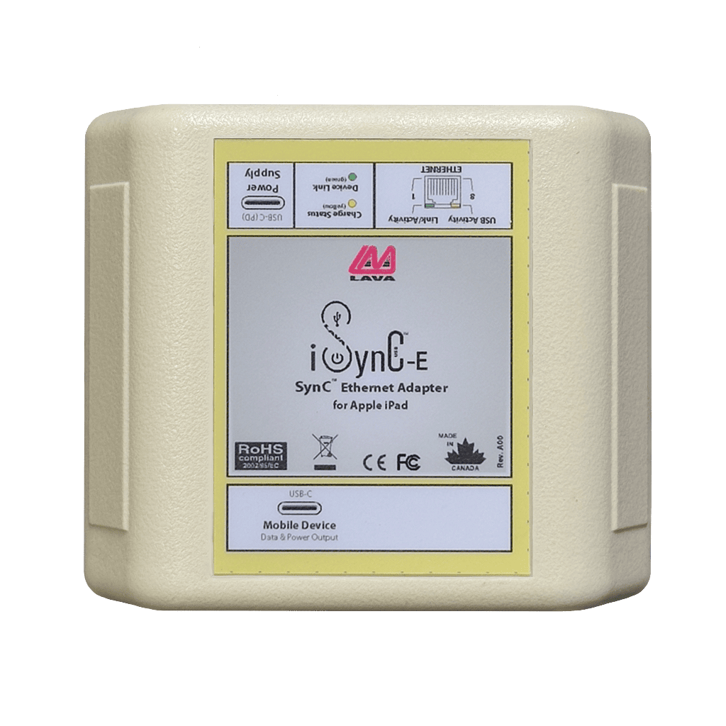 iSynC-E SimulCharge Gigabit Ethernet adapter for Apple iPad – reliable power and data connection